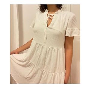 DKNY flowy white dress • layers • never worn